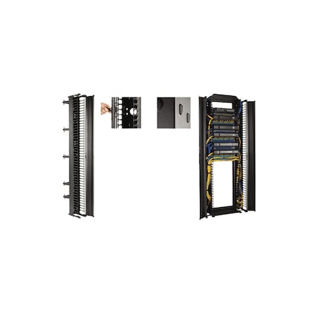 Nvent Hoffman VERTICAL CABLE MANAGER, 7' H X 6" W, SINGLE SIDED, ALUMINUM DV6S7